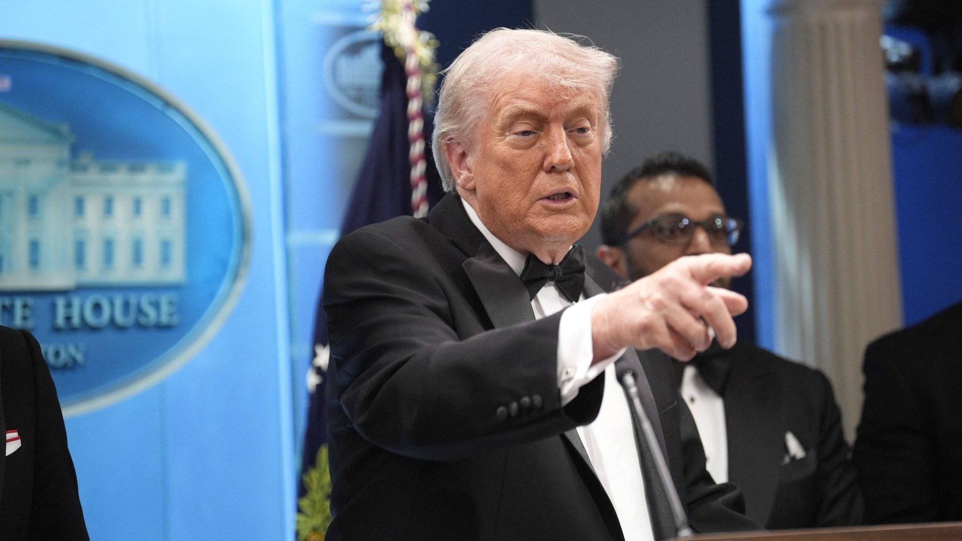 Donald Trump at a press event