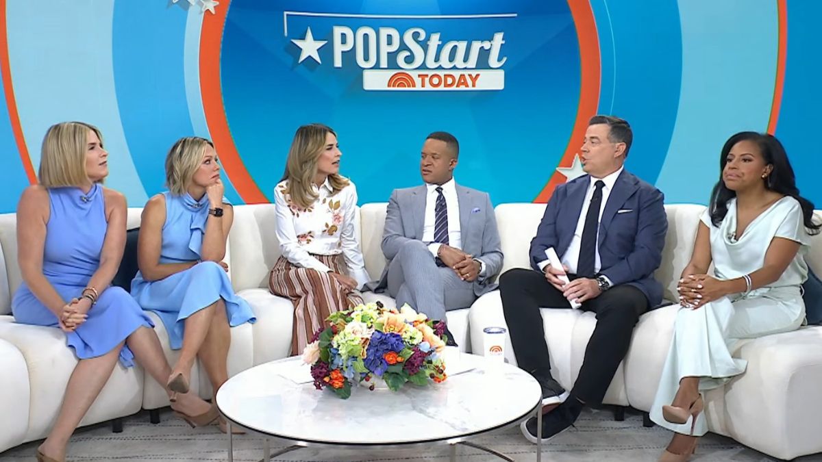 jenna bush hager blue dress today Jenna Bush Hager's Blue and Green Printed Dress