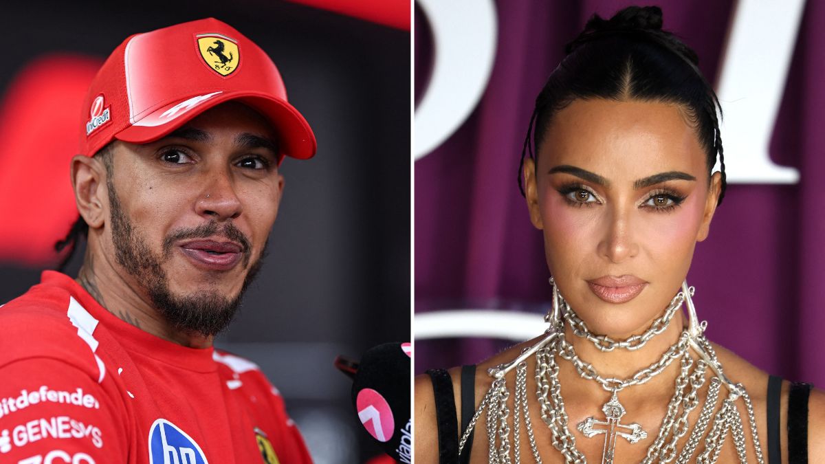Lewis Hamilton Blows Kiss To Kim Kardashian At Racing Event