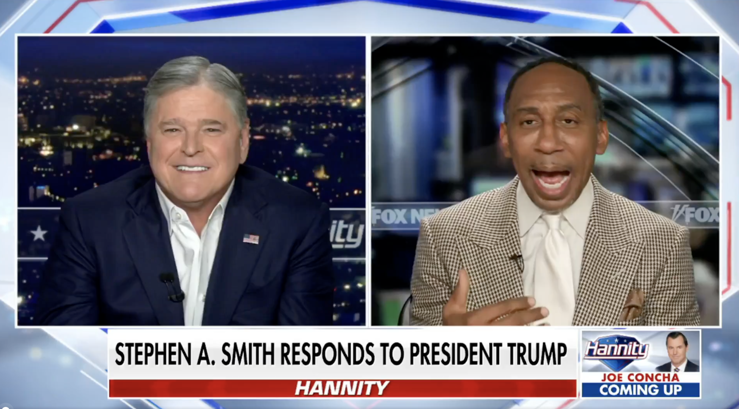 Stephen A. Smith and Sean Hannity Clash Over Trump’s “Knicks Curse” Claim Stephen A. Smith and Sean Hannity Clash Over Trump’s “Knicks Curse” Claim